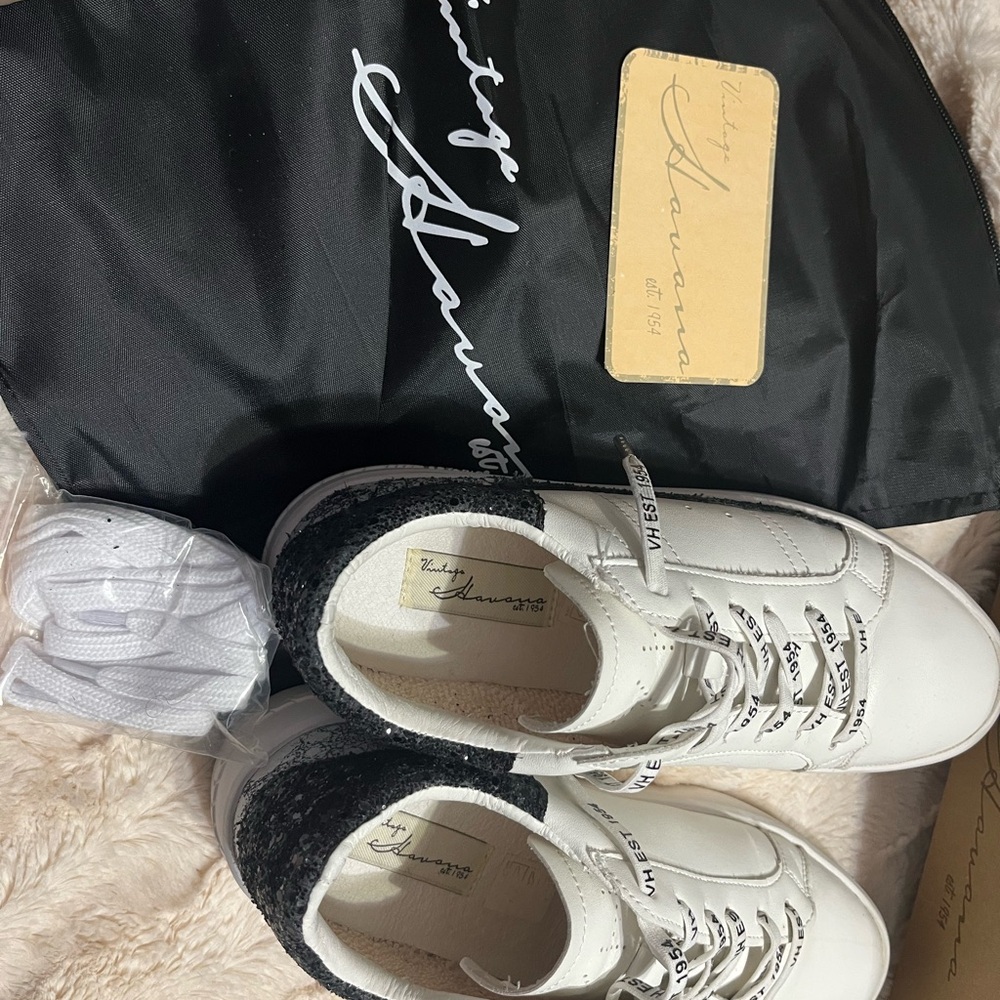 White and Black Sneakers by Vintage Havanah